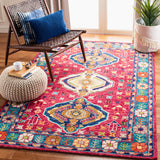 Aspen 527 Bohemian Hand Tufted 80% Wool, 20% Cotton Rug Red / Blue