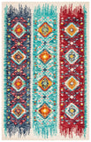 Aspen 528 Bohemian Hand Tufted 80% Wool, 20% Cotton Rug Blue / Rust