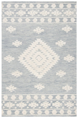 Aspen 550 Bohemian Hand Tufted 100% Wool Pile Rug Light Grey / Ivory