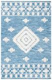 Aspen 550 Bohemian Hand Tufted 100% Wool Pile Rug Blue / Ivory