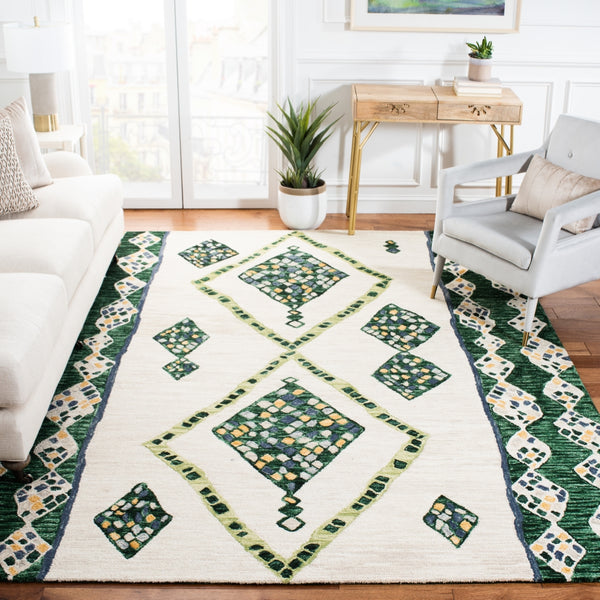 Aspen 702 Hand Tufted 100% Wool Pile Bohemian Rug for Cozy, Stylish Home Décor and Comfort