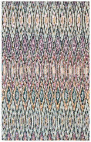 Aspen 805 Bohemian Hand Tufted 100% Wool Pile Rug Blue / Pink