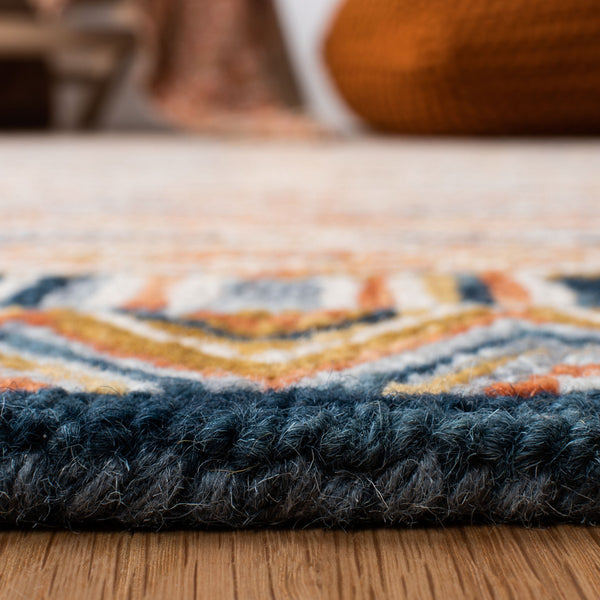 Aspen 808 Bohemian Hand Tufted 100% Wool Pile Rug Gold / Rust