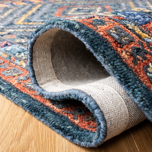 Aspen 815 Bohemian Hand Tufted 100% Wool Pile Rug Rust / Green