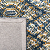 Aspen 822 Bohemian Hand Tufted 100% Wool Pile Rug Blue / Gold