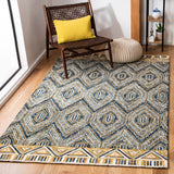 Aspen 822 Bohemian Hand Tufted 100% Wool Pile Rug Blue / Gold