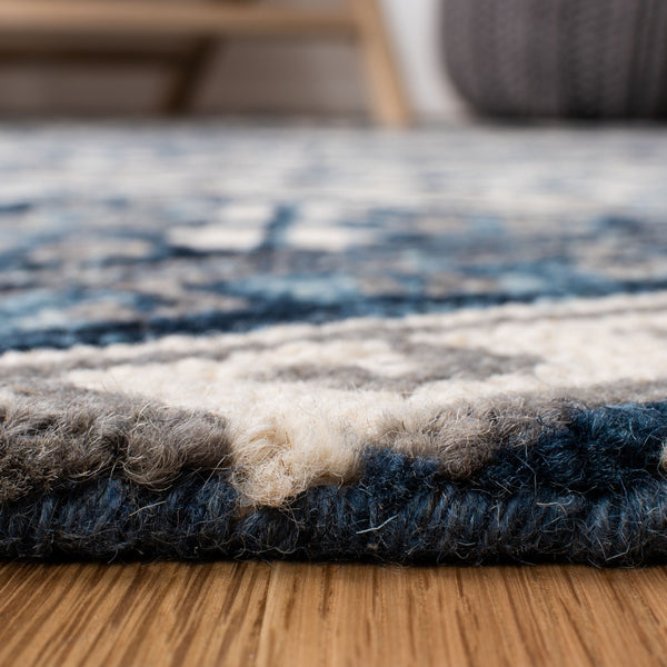 Aspen 825 Bohemian Hand Tufted 100% Wool Pile Rug Grey / Ivory