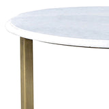 Dovetail Maz Round Marble and Brushed Brass Finish Side Table AQ111B