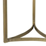 Dovetail Maz Round Marble and Brushed Brass Finish Side Table AQ111B