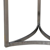 Dovetail Maz Round 22" Marble and Brushed Nickel Finish Side Table AQ111N