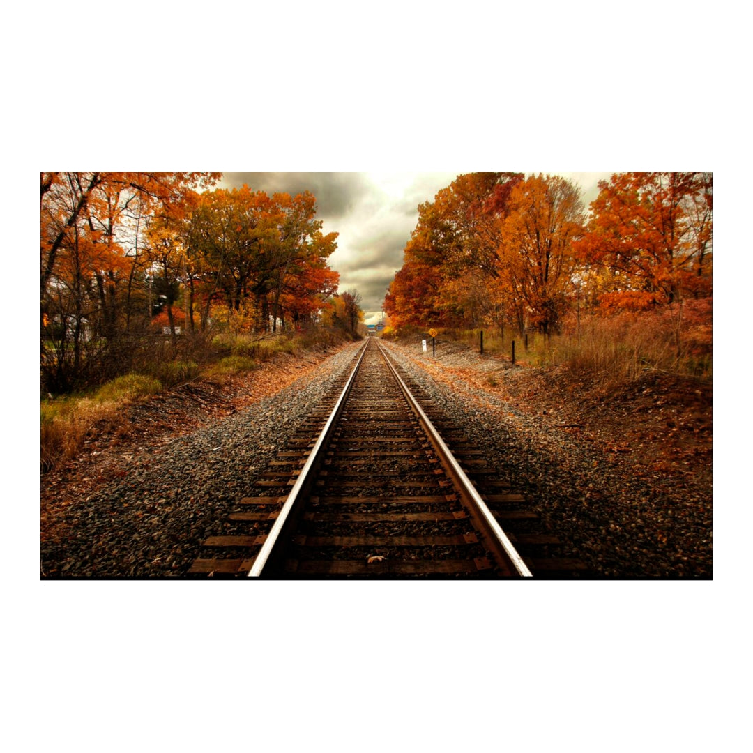 Autumn Rails High-Resolution Tempered Glass Wall Art - Thumbnail 2