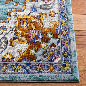 Aria 102 Transitional Power Loomed 100% Polypropylene Pile Rug Turquoise / Ivory