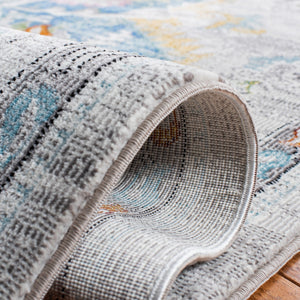 Aria 129 Transitional Power Loomed 100% Polypropylene Pile Rug Grey / Blue