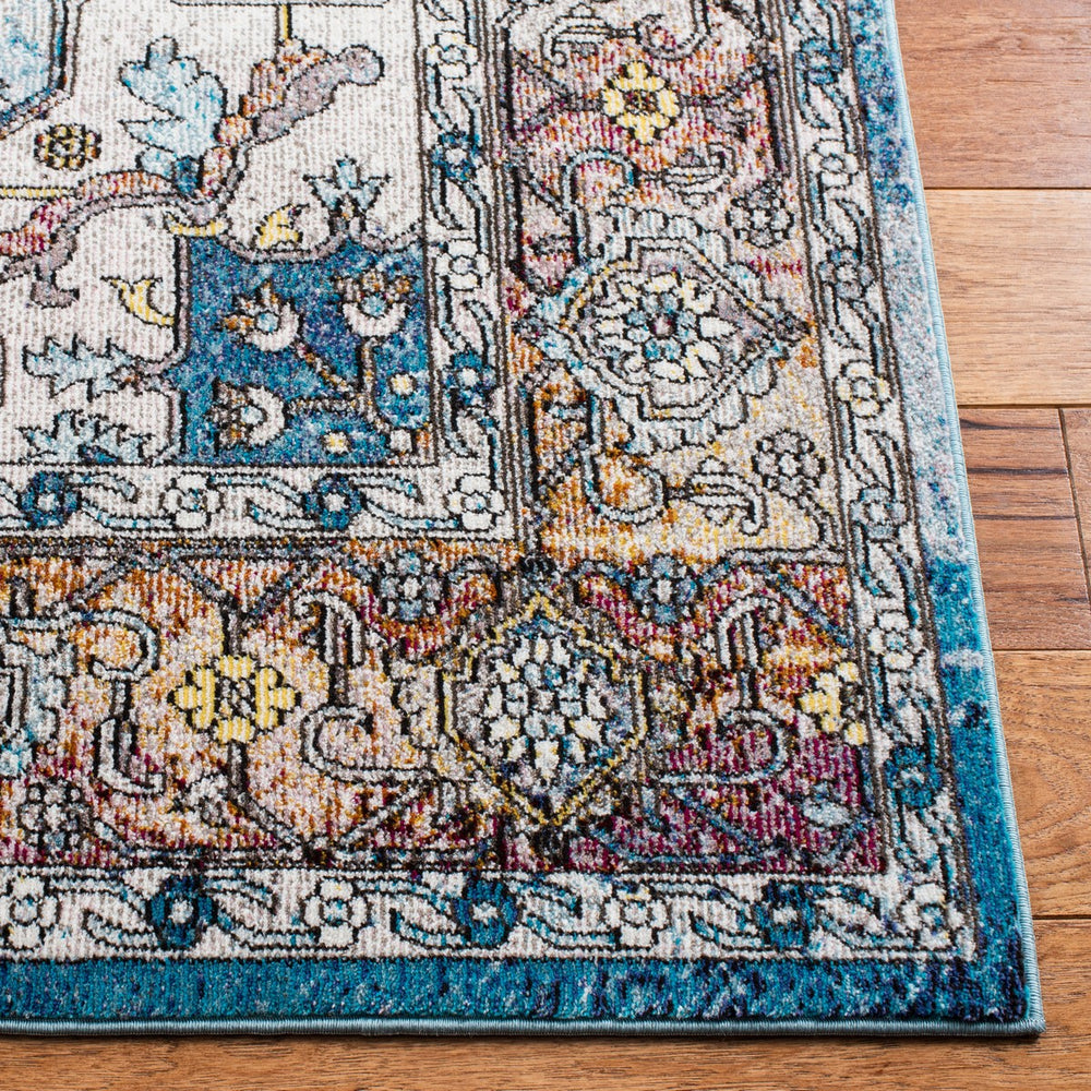 Aria 191 Transitional Power Loomed 100% Polypropylene Pile Rug Turquoise / Light Orange