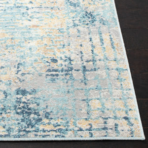 Aria   Power Loomed 100% Polypropylene Friese Rug Ivory / Blue