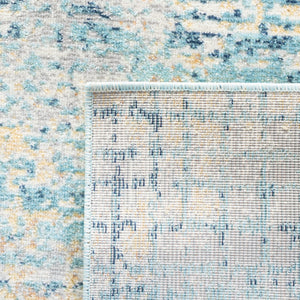 Aria   Power Loomed 100% Polypropylene Friese Rug Ivory / Blue