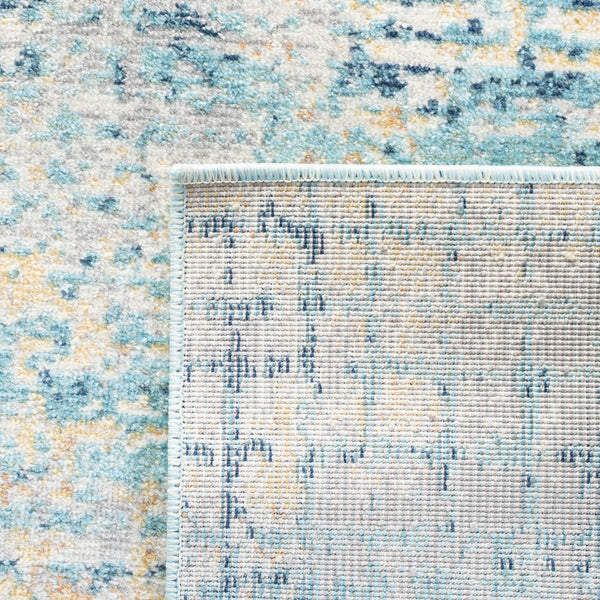 Aria   Power Loomed 100% Polypropylene Friese Rug Ivory / Blue