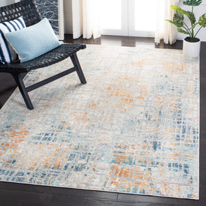 Aria   Power Loomed 100% Polypropylene Friese Rug Rust / Blue