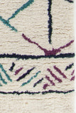 Chandra Rugs Arcon 100 % Wool Hand-Woven Contemporary Shag Rug Cream/Red/Blue/Black 7'9 x 10'6
