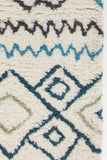 Chandra Rugs Arcon 100 % Wool Hand-Woven Contemporary Shag Rug Cream/Grey/Blue/Black 7'9 x 10'6