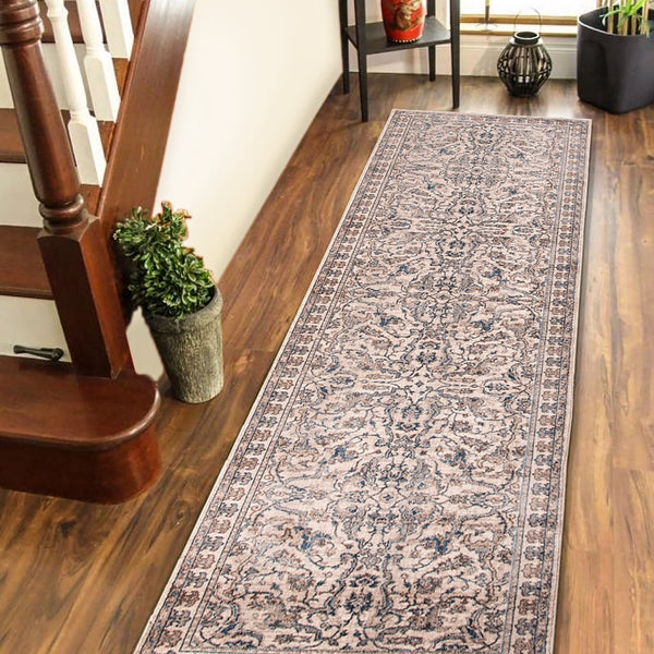 AMER Rugs Arcadia ARC-1 Power-Loomed Oriental Classic Area Rug Ivory 2'7" x 10'