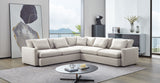 Arcadia 3PC Corner Sectional w/ Feather Down Seating in Cream Fabric by Diamond Sofa