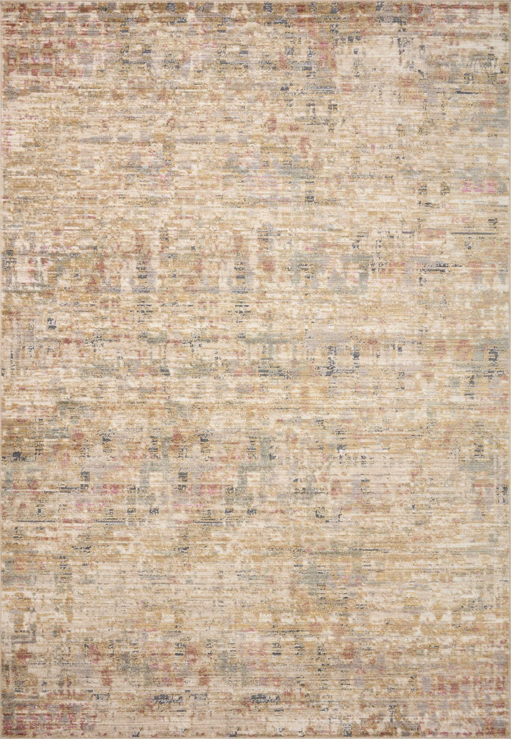 Loloi Rugs Arden ARD-04 Polyester | Polypropylene Pile Power Loomed Contemporary Runner Rug Sand / Multi 24.5745 ARDNARD-04SAML26C0