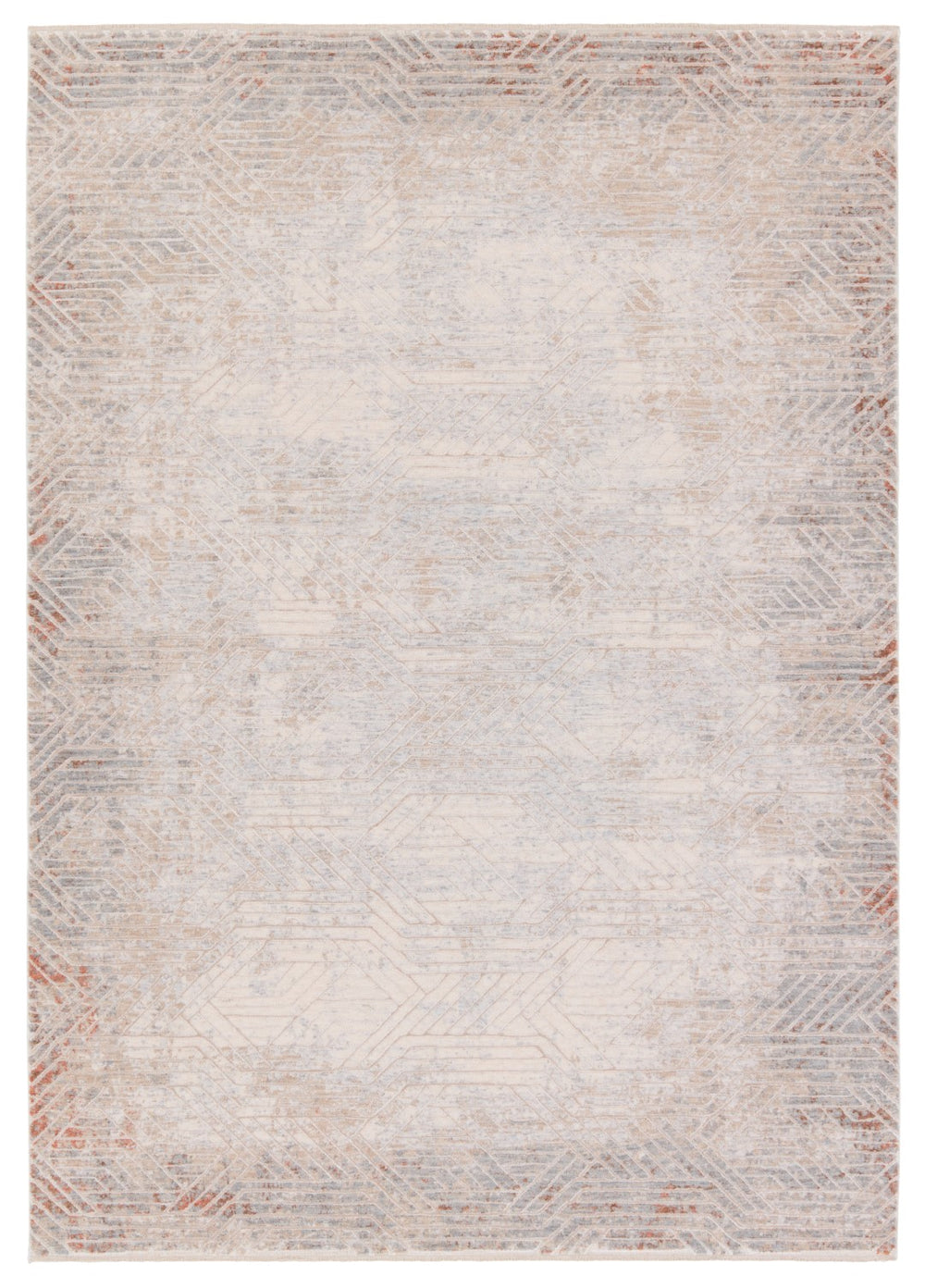 Jaipur Living Aries Venture ARI01 Power Loomed 100% Polyester Geometric Area Rug Tan 100% Polyester RUG155115