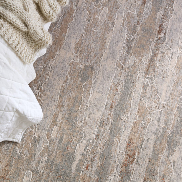 Jaipur Living Aries Taroko ARI02 Power Loomed 100% Polyester Abstract Area Rug Tan 100% Polyester RUG155120