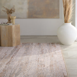 Jaipur Living Aries Taroko ARI02 Power Loomed 100% Polyester Abstract Area Rug Tan 100% Polyester RUG155120