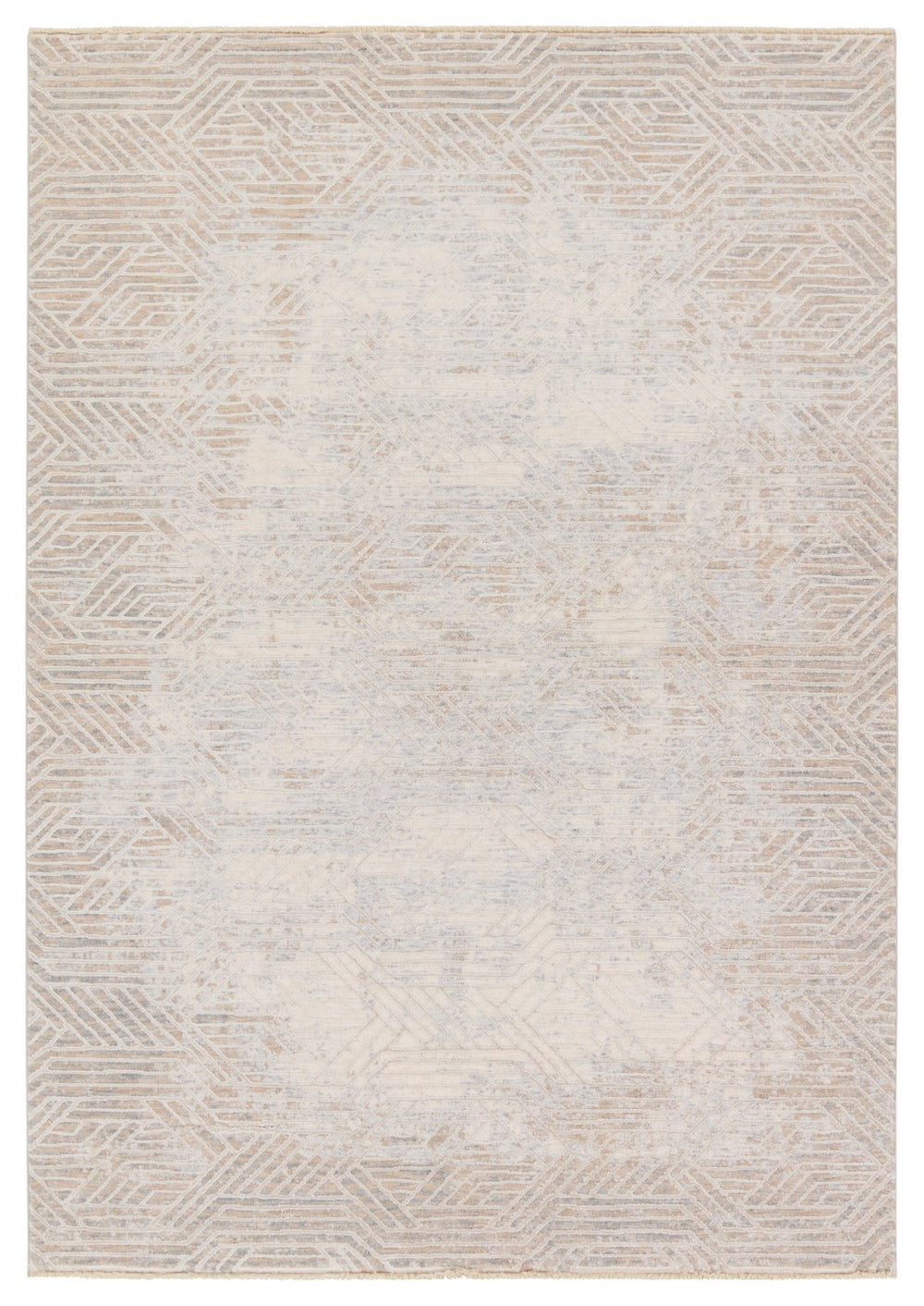 Jaipur Living Aries Olympian ARI05 Power Loomed 100% Polyester Geometric Area Rug Tan 100% Polyester RUG155135