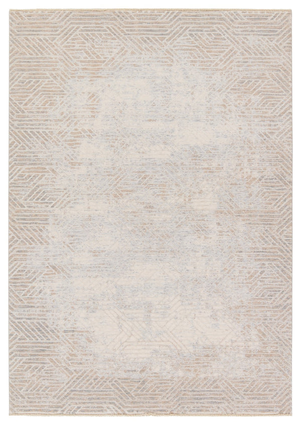 Jaipur Living Aries Olympian ARI05 Power Loomed 100% Polyester Geometric Area Rug Tan 100% Polyester RUG155135