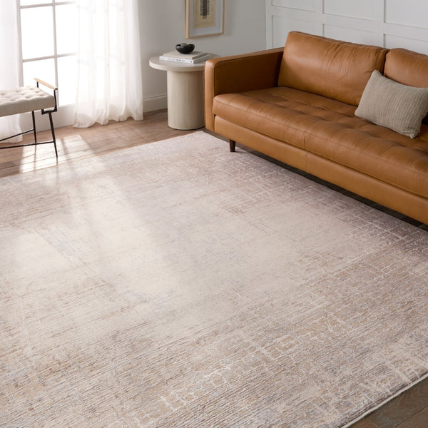Jaipur Living Aries Palermo ARI06 Power Loomed 100% Polyester Abstract Area Rug Tan 100% Polyester RUG155140