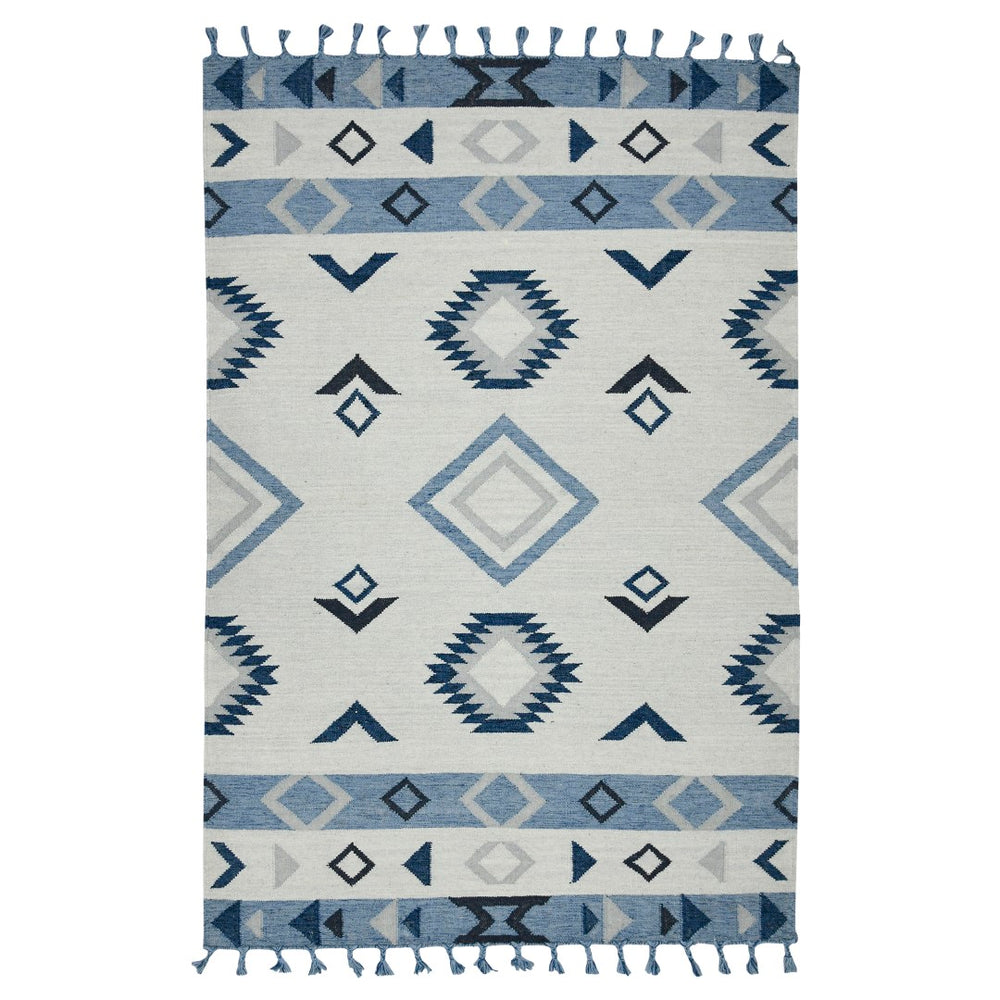 AMER Rugs Artifacts ARI-14 Flat-Weave Tribal Southwestern Area Rug Blue 9' x 12'
