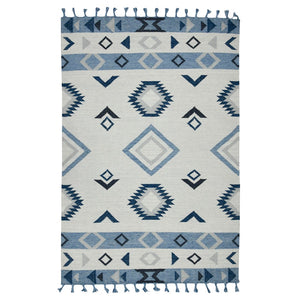 AMER Rugs Artifacts ARI-14 Flat-Weave Tribal Southwestern Area Rug Blue 9' x 12'