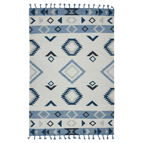 AMER Rugs Artifacts ARI-14 Flat-Weave Tribal Southwestern Area Rug Blue 9' x 12'