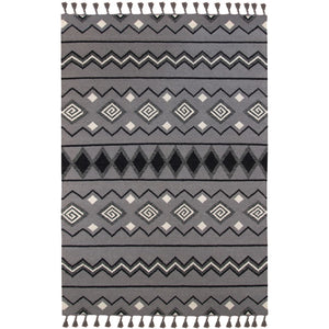AMER Rugs Artifacts ARI-2 Flat-Weave Tribal Southwestern Area Rug Dove Gray 9' x 12'