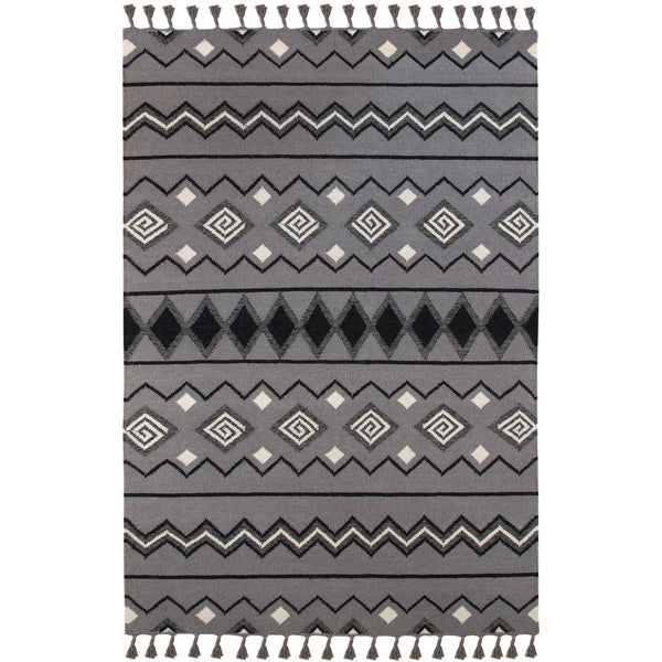 AMER Rugs Artifacts ARI-2 Flat-Weave Tribal Southwestern Area Rug Dove Gray 9' x 12'