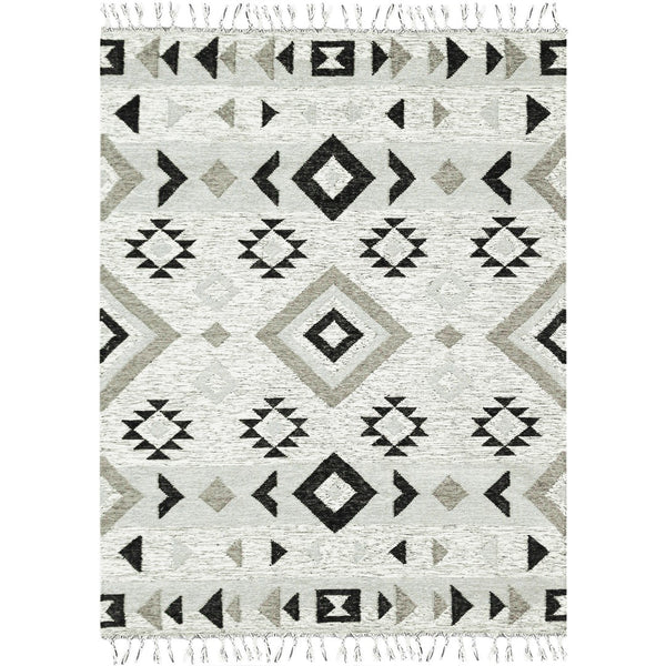 AMER Rugs Artifacts ARI-3 Flat-Weave Tribal Southwestern Area Rug Silver 9' x 12'
