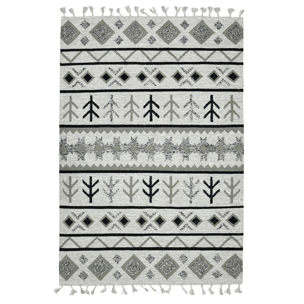 AMER Rugs Artifacts ARI-4 Flat-Weave Tribal Southwestern Area Rug Ivory 9' x 12'
