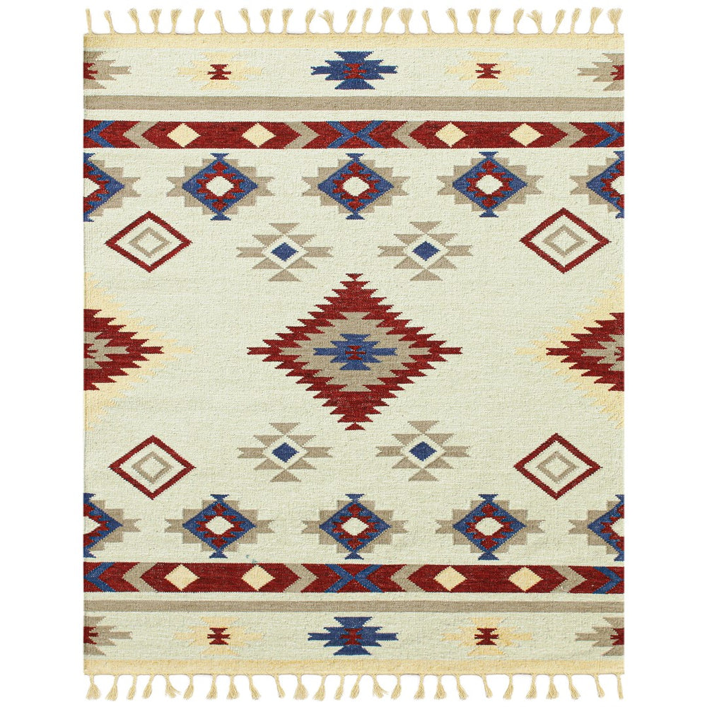 AMER Rugs Artifacts ARI-6 Flat-Weave Tribal Southwestern Area Rug Red/Ivory 9' x 12'