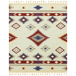 AMER Rugs Artifacts ARI-6 Flat-Weave Tribal Southwestern Area Rug Red/Ivory 9' x 12'