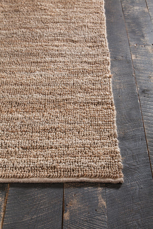 Chandra Rugs Arlene 100% Jute Hand-Woven Solid Color Jute Rug Natural 9' x 13'
