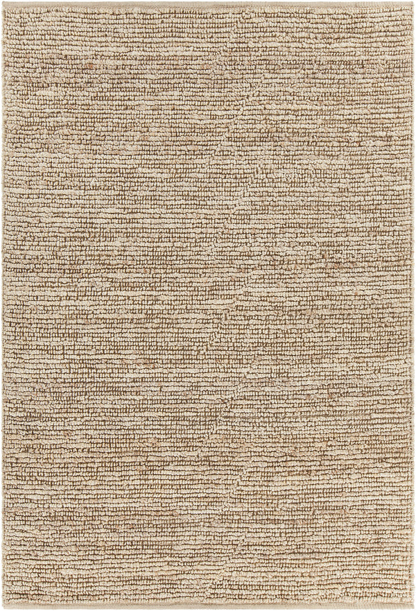 Chandra Rugs Arlene 100% Jute Hand-Woven Solid Color Jute Rug Bleached 9' x 13'
