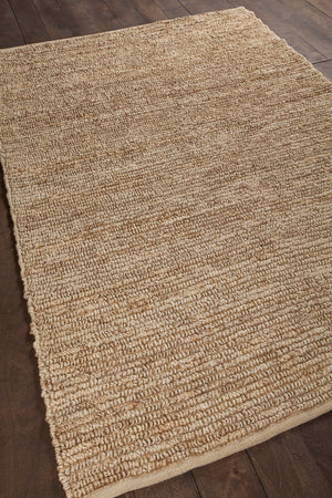 Chandra Rugs Arlene 100% Jute Hand-Woven Solid Color Jute Rug Bleached 9' x 13'