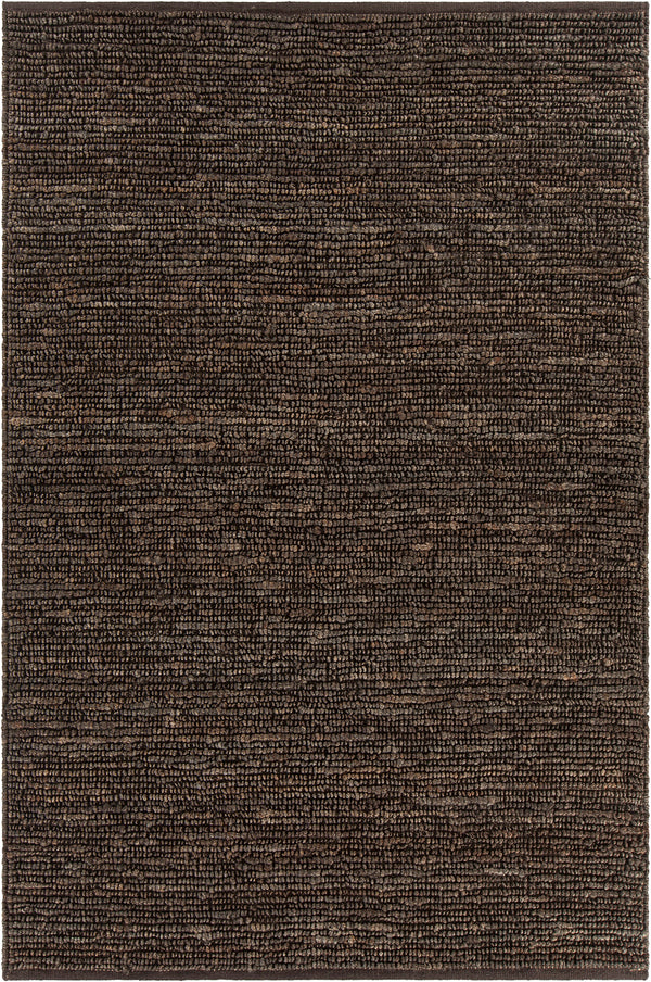Chandra Rugs Arlene 100% Jute Hand-Woven Solid Color Jute Rug Brown 9' x 13'