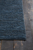 Chandra Rugs Arlene 100% Jute Hand-Woven Solid Color Jute Rug Blue 9' x 13'