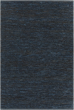 Chandra Rugs Arlene 100% Jute Hand-Woven Solid Color Jute Rug Blue 9' x 13'