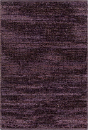 Chandra Rugs Arlene 100% Jute Hand-Woven Solid Color Jute Rug Purple 9' x 13'