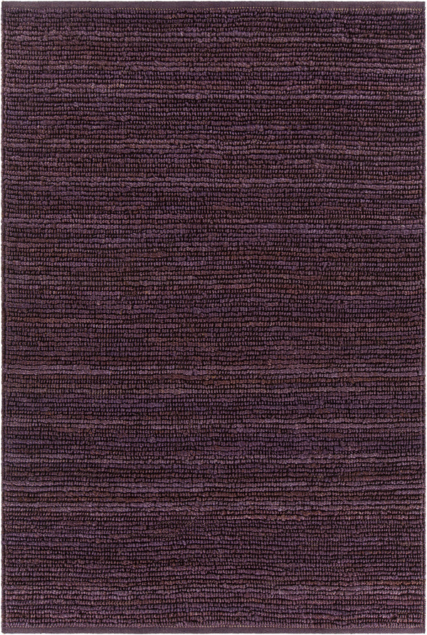 Chandra Rugs Arlene 100% Jute Hand-Woven Solid Color Jute Rug Purple 9' x 13'
